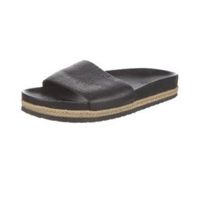Vince Women's Aurelia Leather Pool Slide Sandals - Black